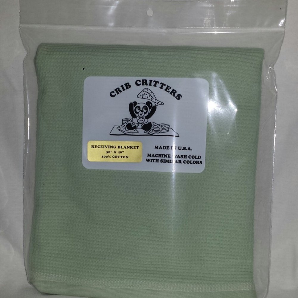 Sage Green 30"x40" Receiving Blanket 100% Cotton